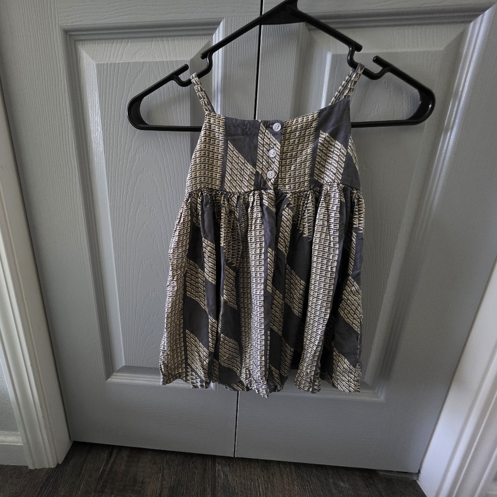 Stylish Gray and Cream Women's Top